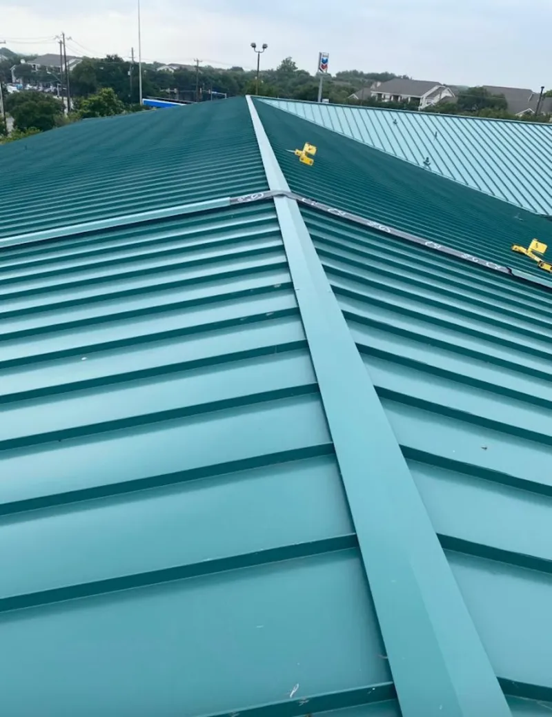 Green commercial metal roof ridge and valley for Metal Roof Repair in Holland